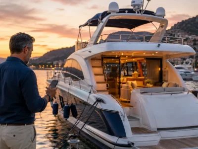 Tekneden gelir elde etmek - Marinada bağlı motoryatını değerlendiren tekne sahibi